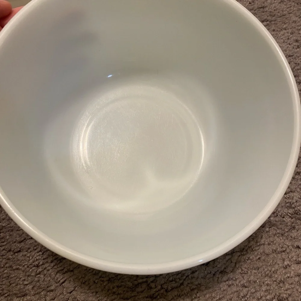 Pyrex Milk glass Mixing bowls Vtg ribbed